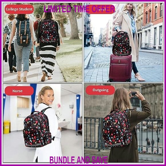 Large 20L Waterproof Laptop Backpack with 12 Pockets for Nursing Work - Picture 8 of 8